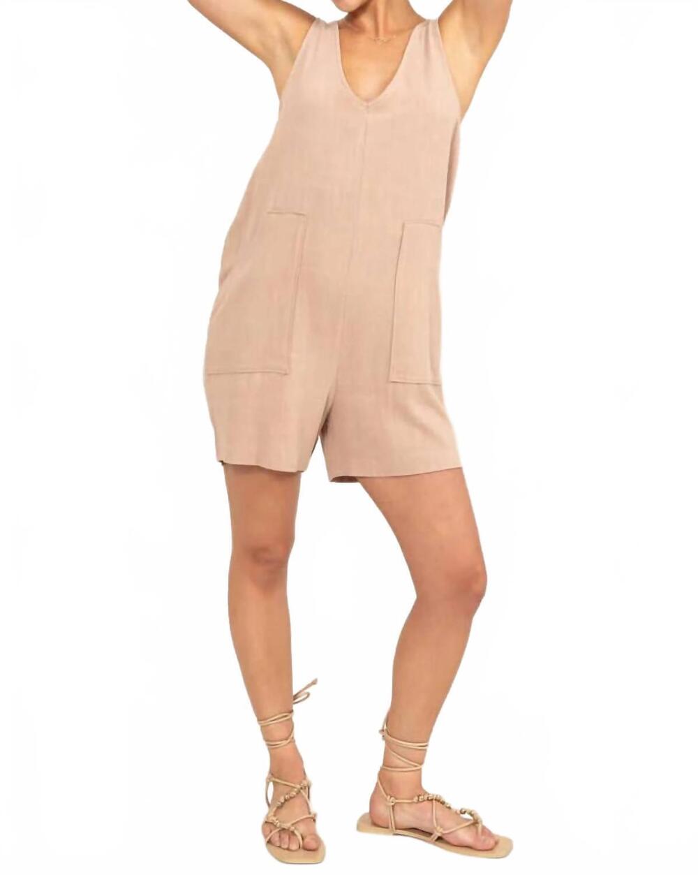 NEW HYFVE sunny day romper in taupe